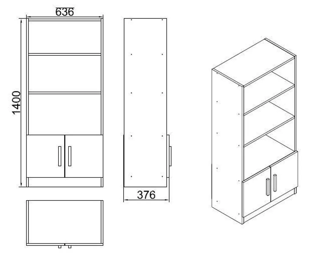 Étagère bibliothèque anti-rayures noyer - Meuble de rangement stable 140cm - 6