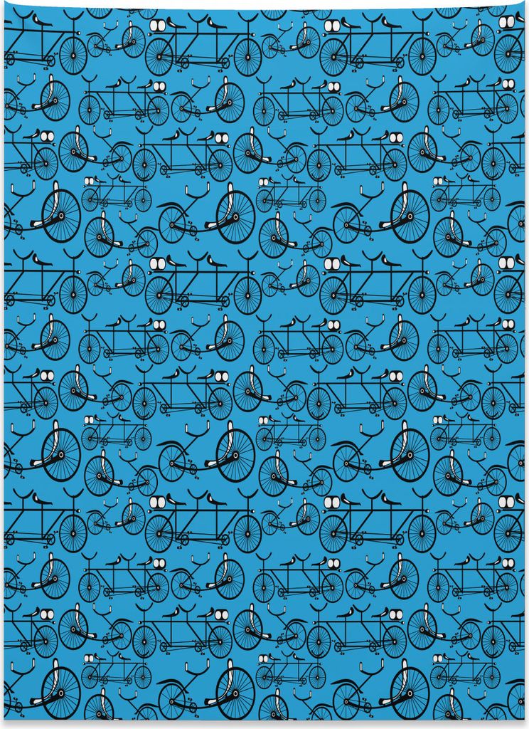 Abakuhaus Fahrrad Wandteppich, Antike Cartoon Bikes aus Weiches Mikrofaser Stoff Kein Verblassen Klare Farben Waschbar, 110 x 150 cm, Weiß Schwarz...