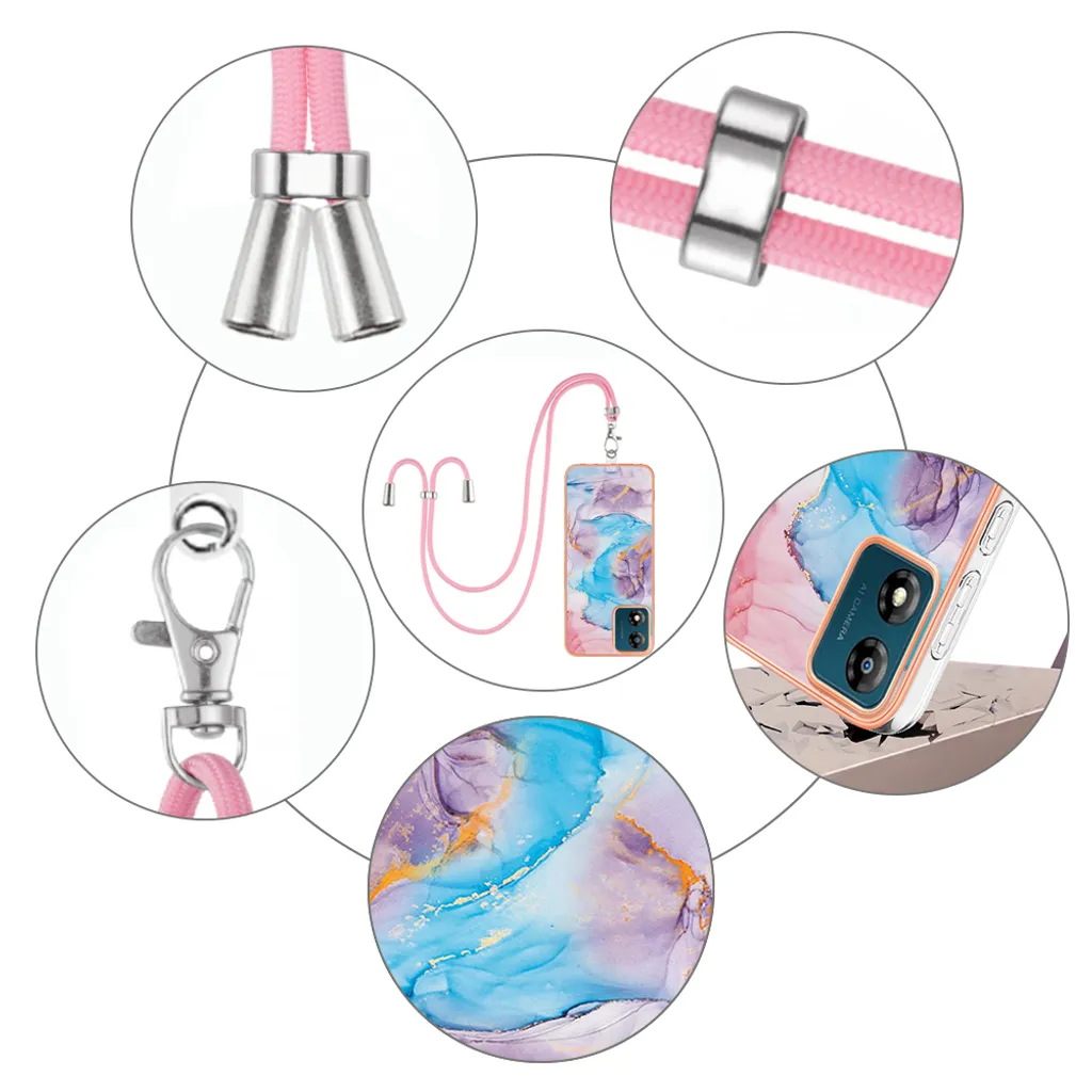 Paekear Custodia con Collana per Motorola Moto E13, Cover Trasparente Morbido Silicone con Cordino Case con Laccio Tracolla [Antiurto] [AntiGraffio] [Antiscivolo] TPU Cover con Collana, Nero