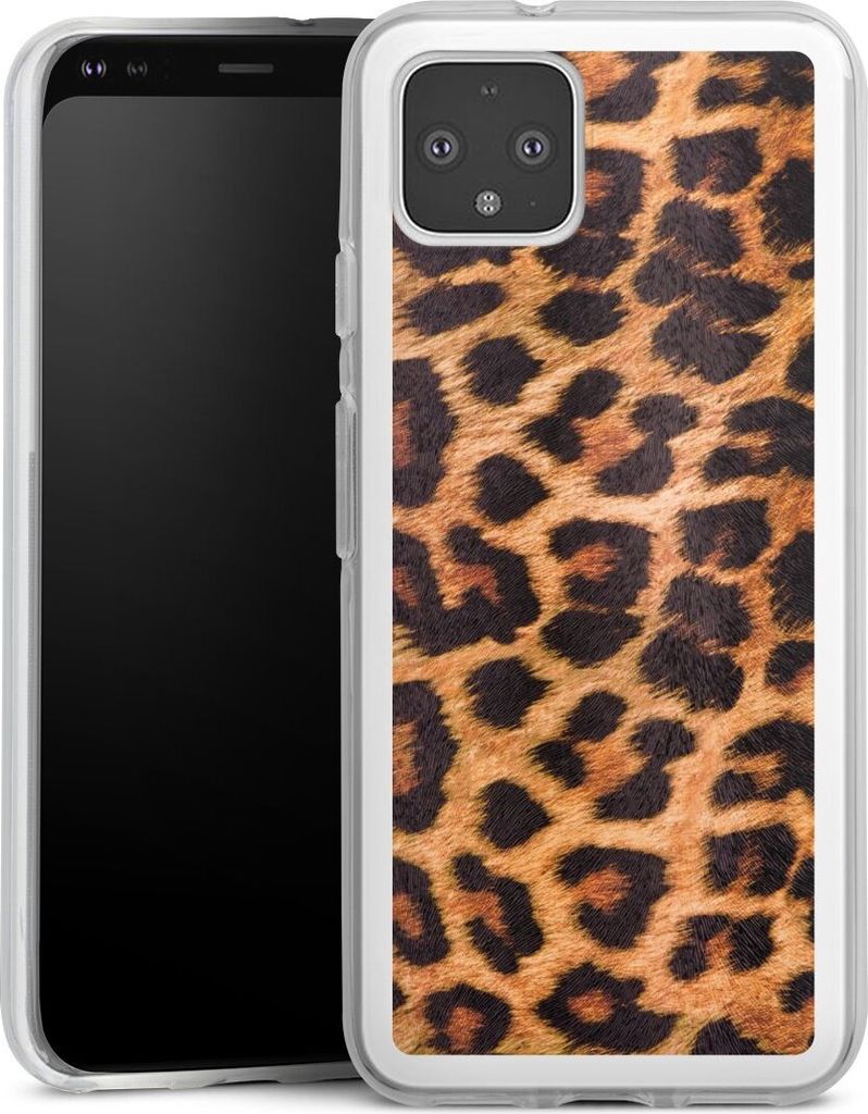 DeinDesign Handyhülle für Google Pixel 4 Silikon Hülle Case Smartphone Schutzhülle Animalprint Fell Leopard