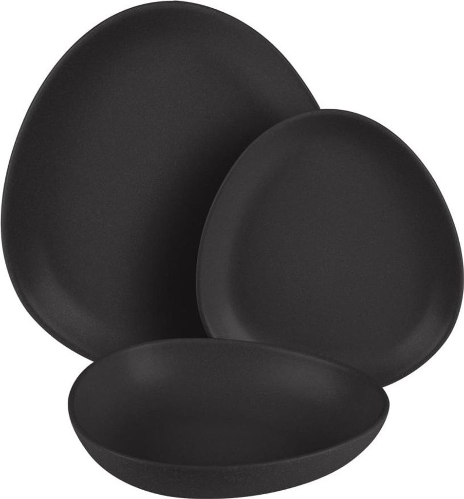 BERLINGERHAUS Dining-Tellerset 18-tlg. Matte Black Collection BH-10021