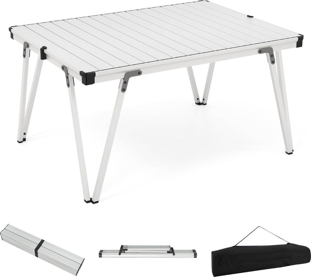 Campingtisch mit wasserdichter Tischplatte und Tragetasche - Silber
