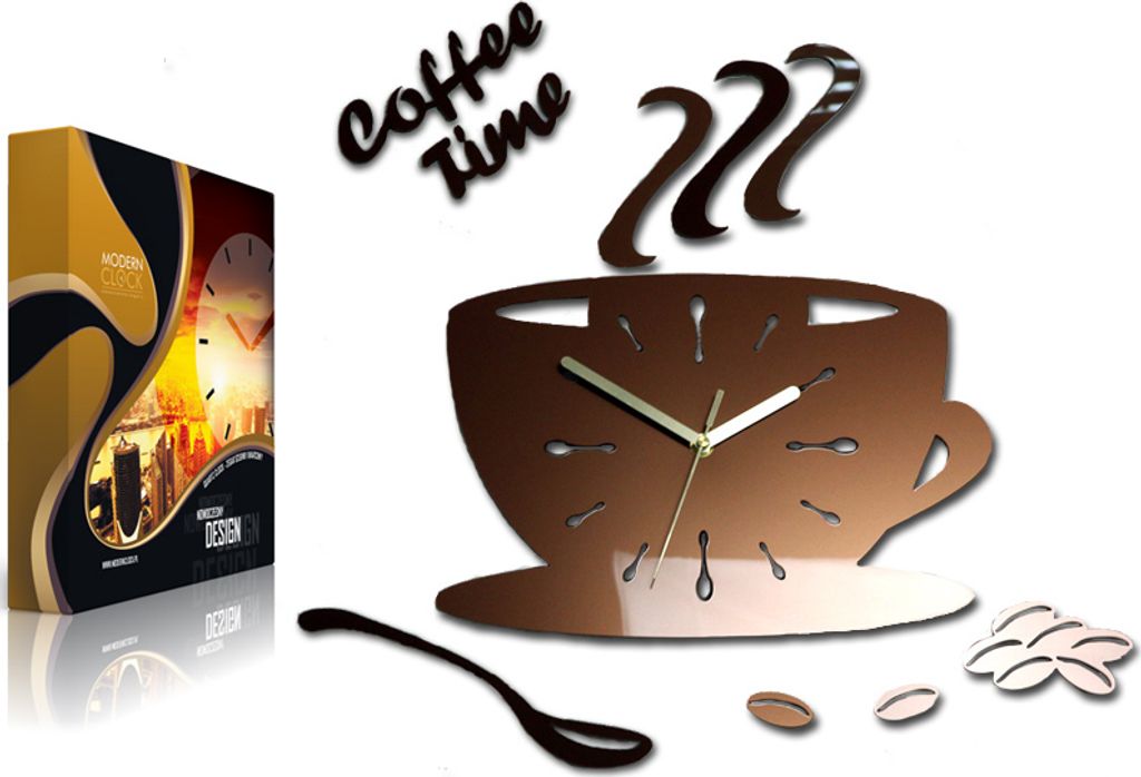 Wanduhr Tasse METALLIC COPPER Ultra leise