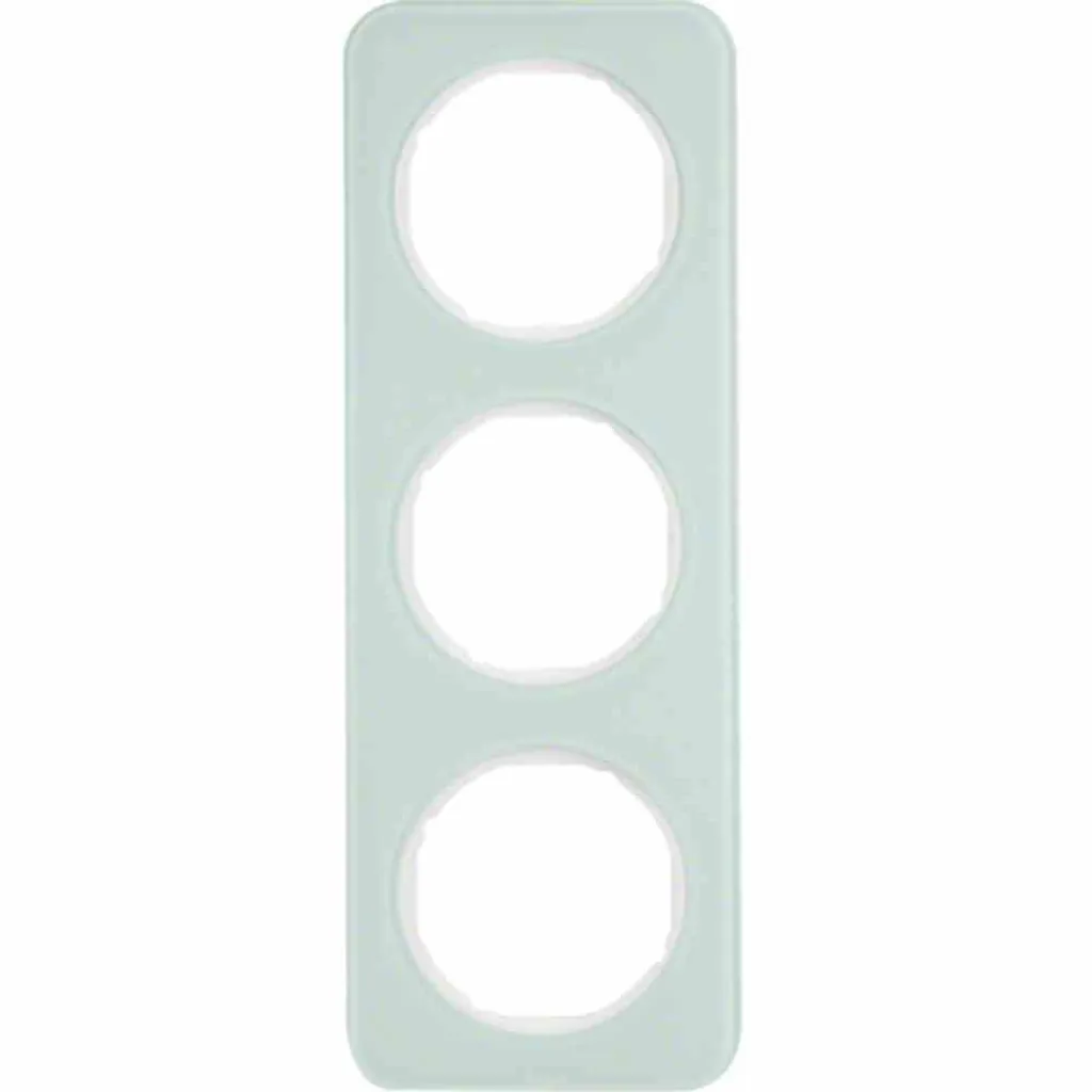Cadre triple Berker R.1 Verre Blanc Polaire brillant haute qualité