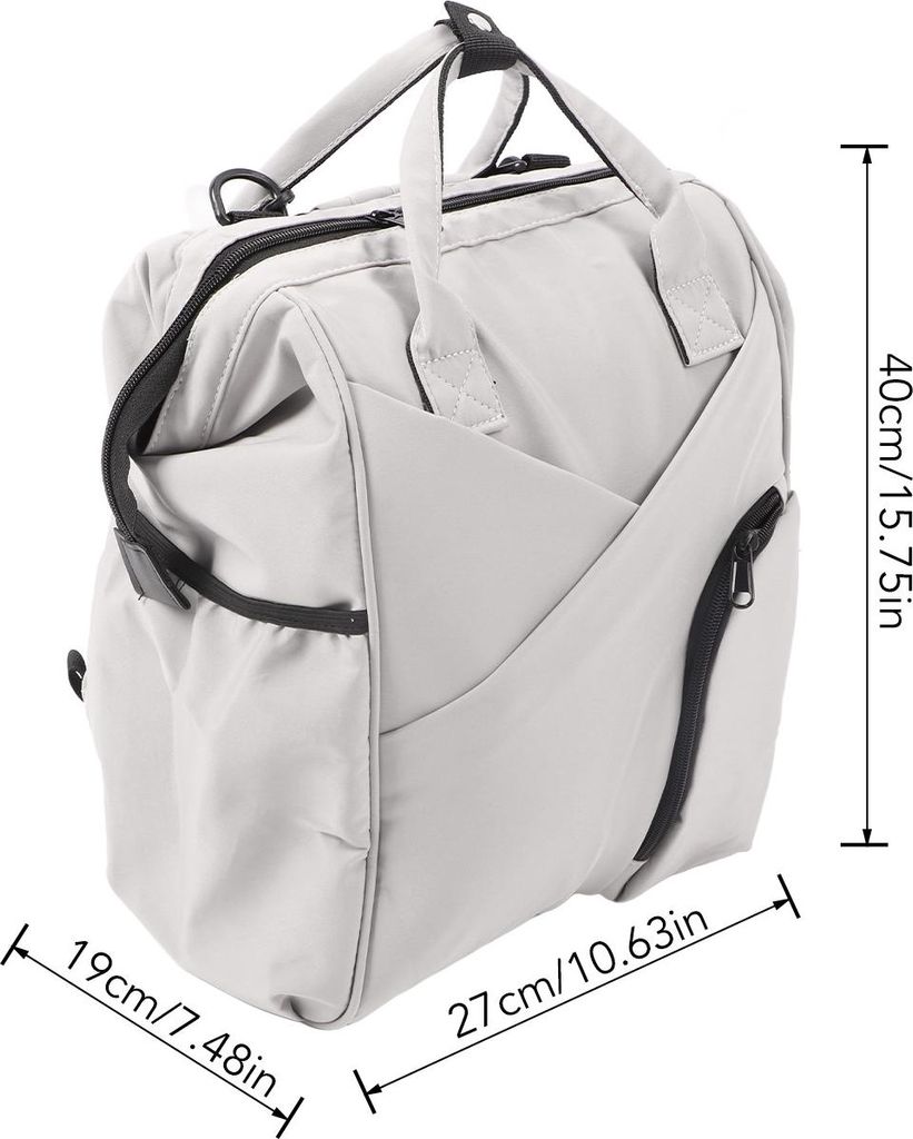 Multifunktionaler Wickelrucksack, leicht, große Kapazität, wärmeisolierende Tasche für Reisen, Grau