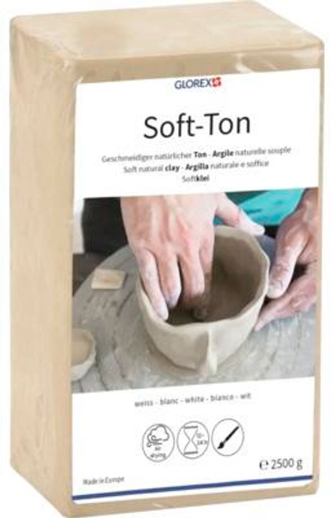 GLOREX 6 8075 301, Töpferton, Weiß, Erwachsener, 2,5 kg, Produktbild 