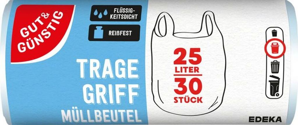 Gut & Günstig Müllbeutel 25,0 l transparent, 30 St. Produktbild 