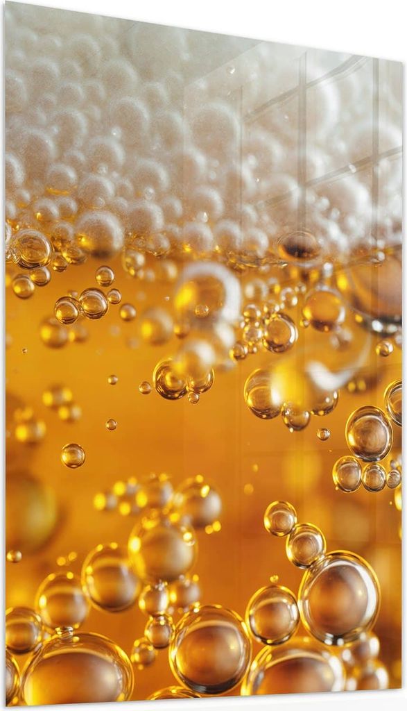 Glasbild 50x75cm in XXL für Wohnzimmer, Schlafzimmer Motiv Sprudelnde Blasen