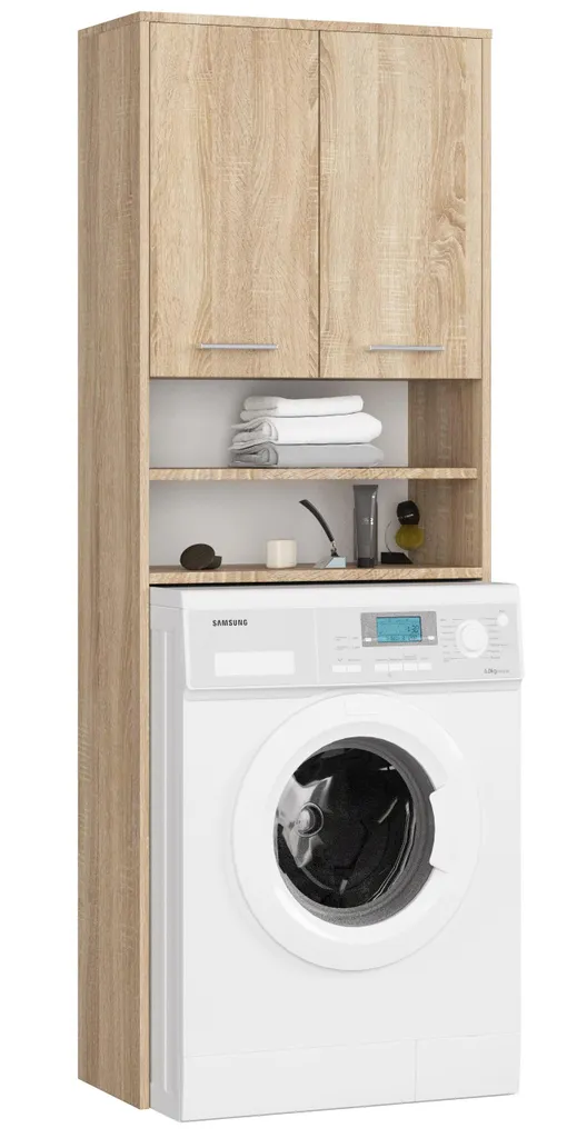 Coprilavatrice Rovere Sonoma con Ante: Organizza il Bagno di Famiglia