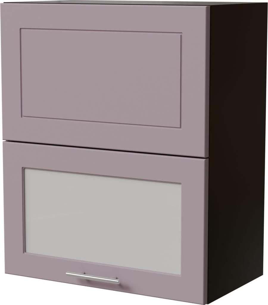 Küchenklapphängeschrank BARI 60cm Hochfaltklappe Glas Farbe wählbar BA-W8BS/60-AV RAL 4009 pastellviolett matt schwarz