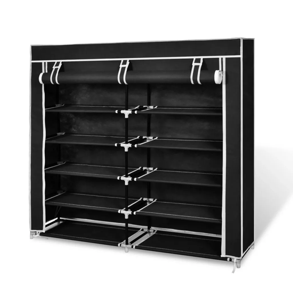 Armoire à chaussures en tissu noir 10 étagères gain de place - 9