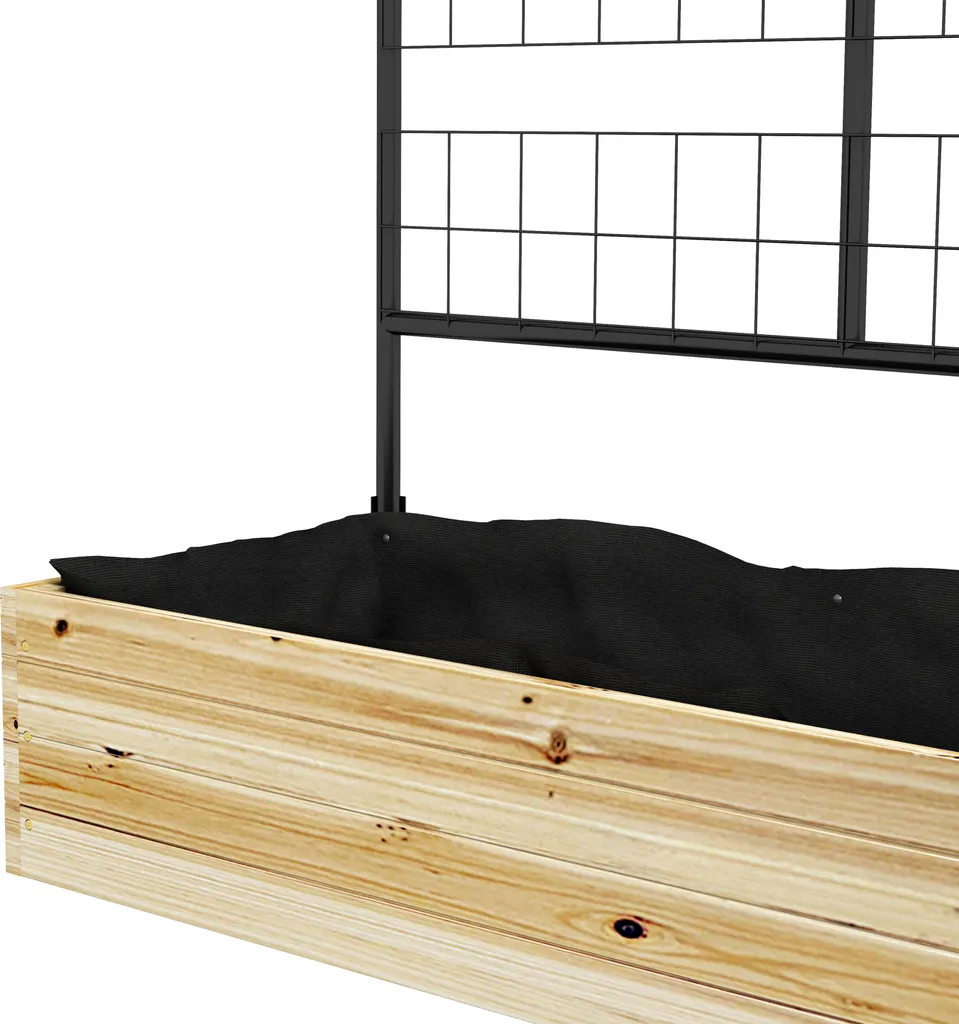 Carré potager surélevé 80cm avec support vertical pour fleurs de balcon - 8