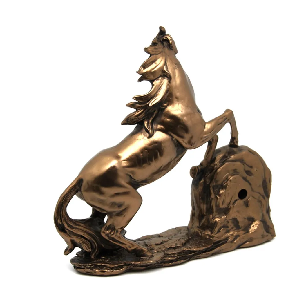 Pendule de table cheval cabré sculpture en bronze style Reine Isabelle