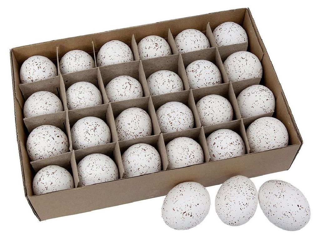 Hühnereier echt I 24 Stück I mit braunen Sprenkeln I 6 cm I entleert + gereinigt - 0,79 € pro Stück
