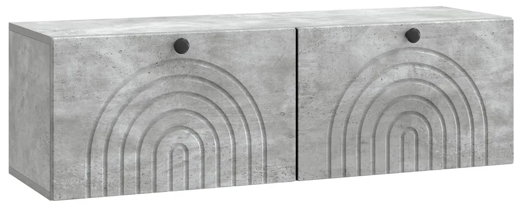 Meuble de salon mural gris béton vidaXL compact avec rangement intégré