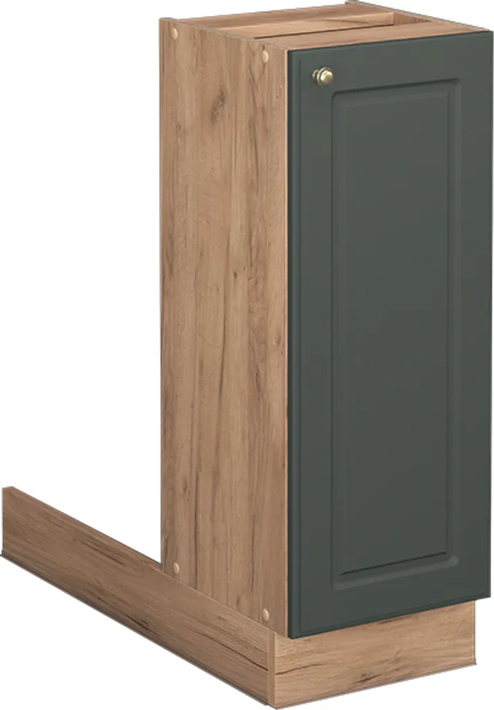 Vicco isola cucina Fame-Line, 30 cm senza piano di lavoro, Verde-oro Country House/Quercia dorata