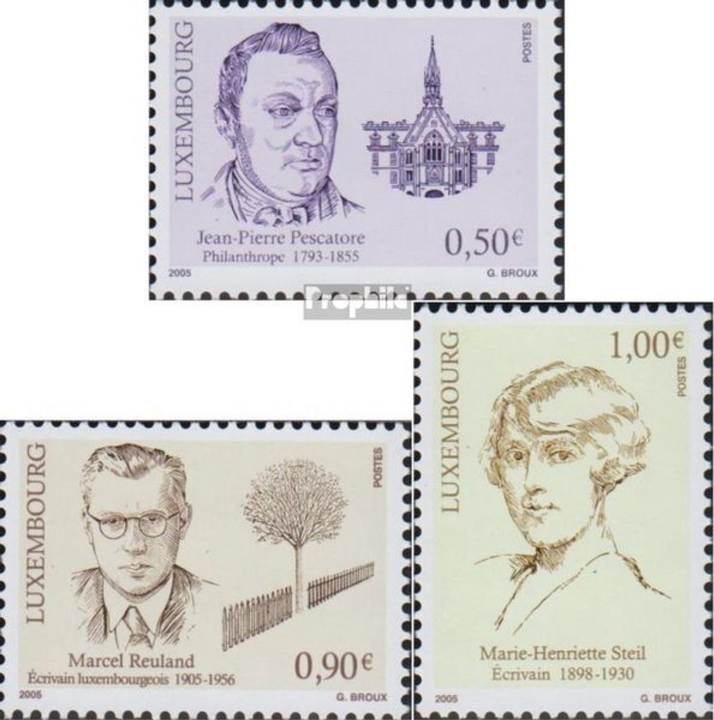 Briefmarken Luxemburg 2005 Mi 1687-1689 (kompl.Ausg.) postfrisch Persönlichkeiten