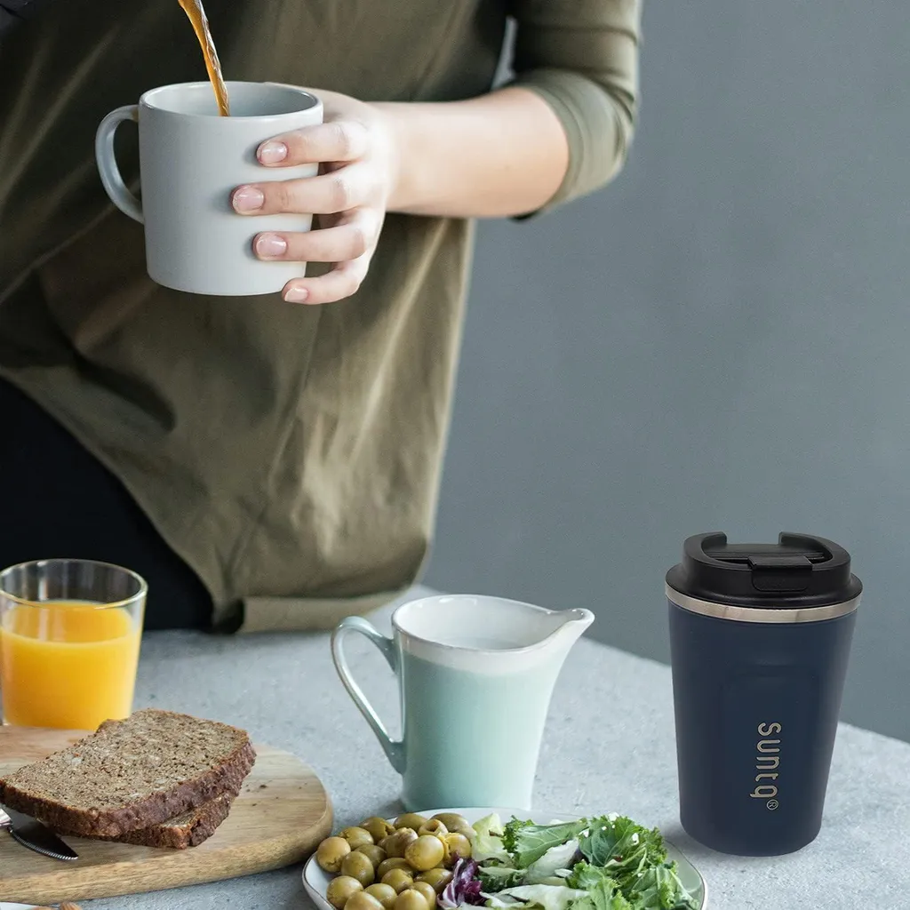 MAXIKIWI - Tazza da campeggio smaltata resistente per caffè o tè per uso interno ed esterno - Acquerello da parete con lupo - 350 ml