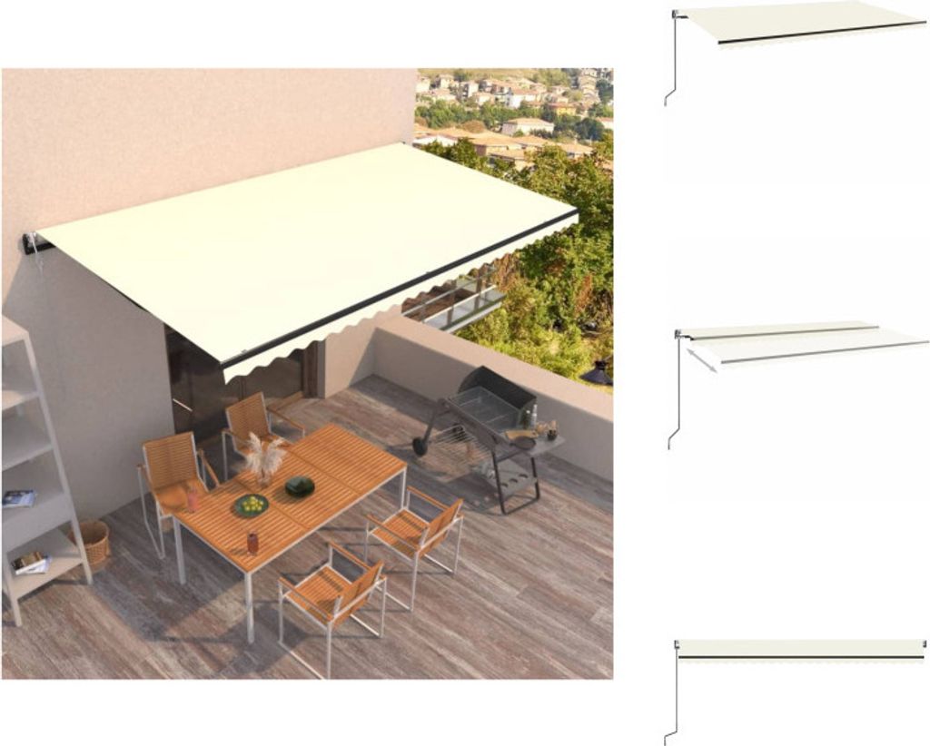 vidaXL Markise Automatisch Einziehbar 600x350 cm Creme -  Produktbild 