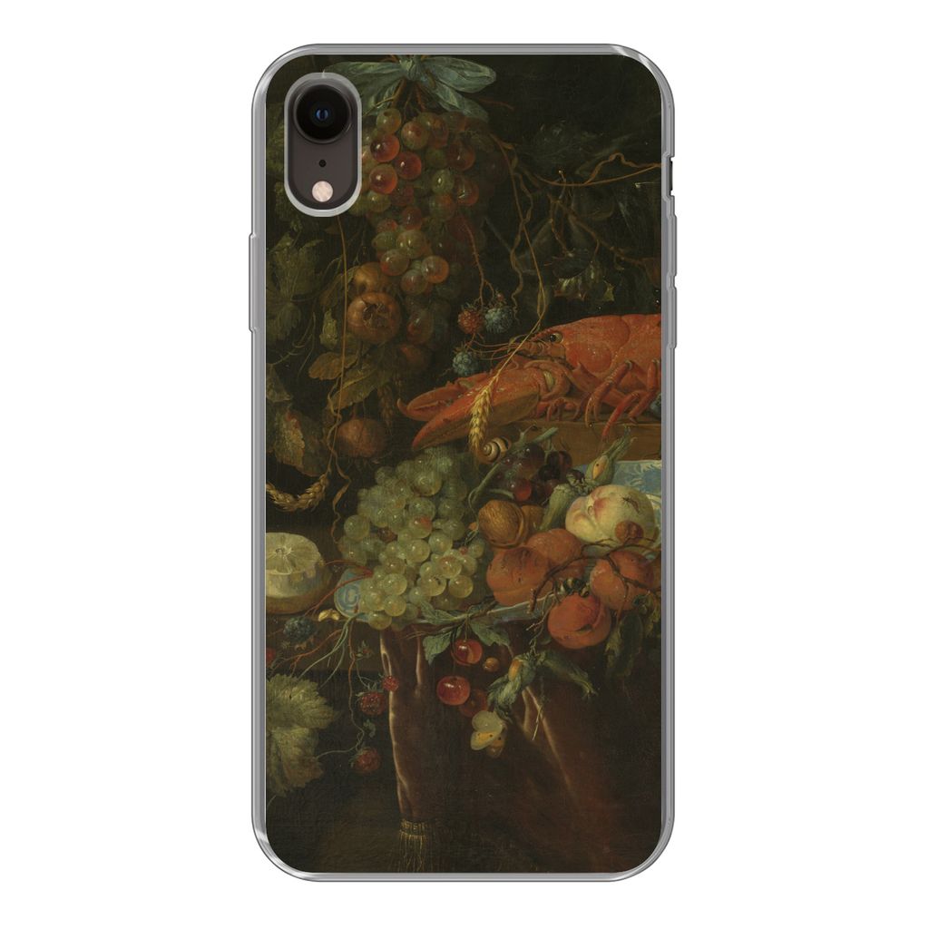 MuchoWow Handyhülle Schutzhülle Hülle für iPhone XR Stilleben mit Obst und einem Hummer - Gemälde von Jan Davidsz. de Heem Silikon Softcase ...