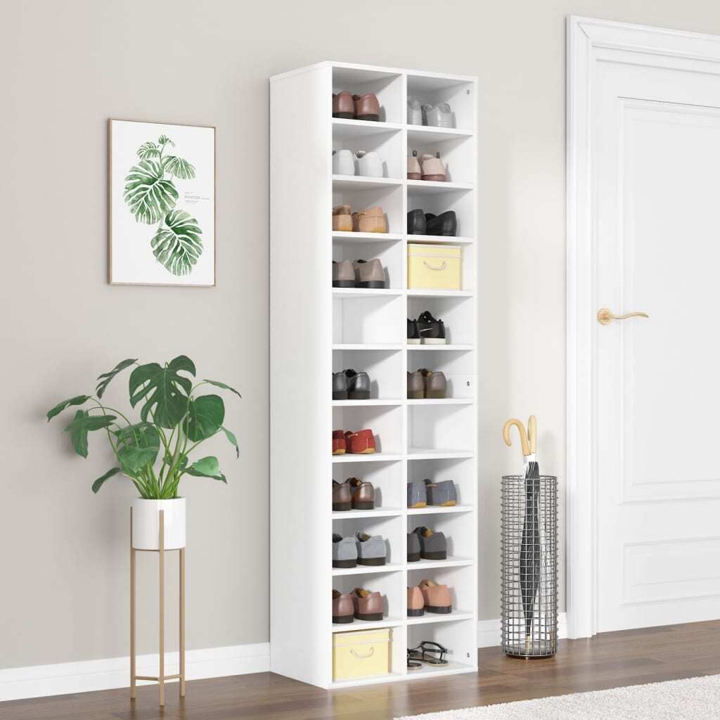 vidaXL Schuhschrank Weiß 54x34x183 cm Holzwerkstoff Produktbild 1