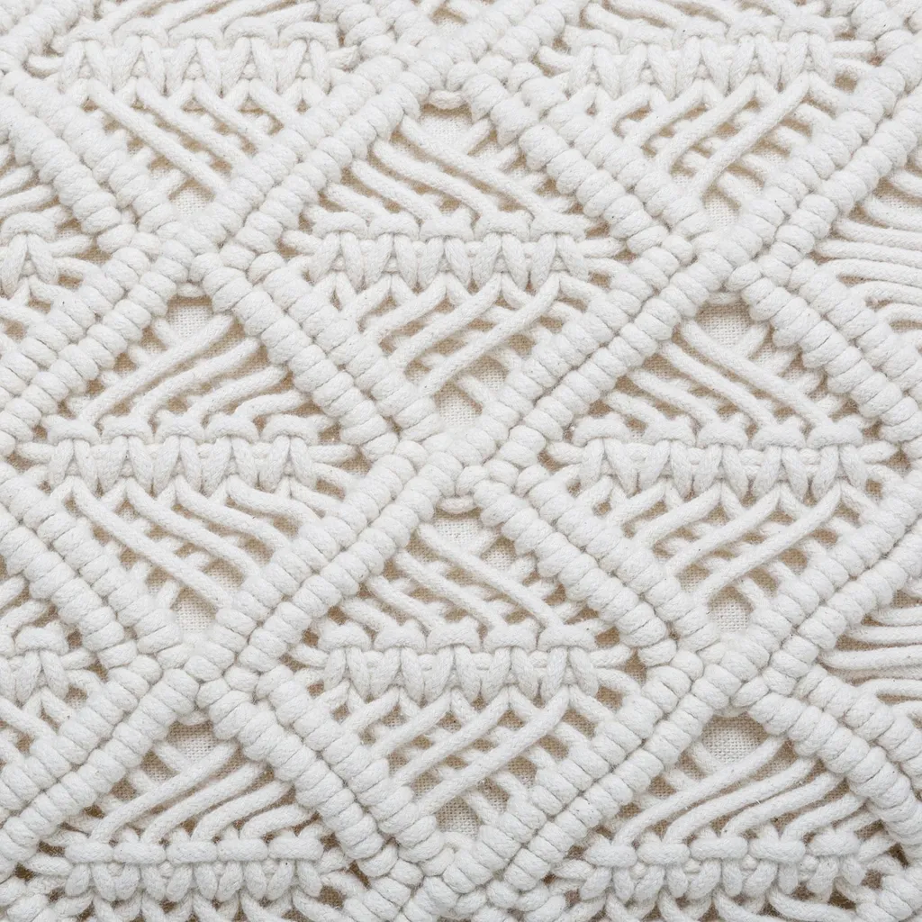 Coussin Rectangulaire Macramé Style Bohème 30x50 cm Finition Franges