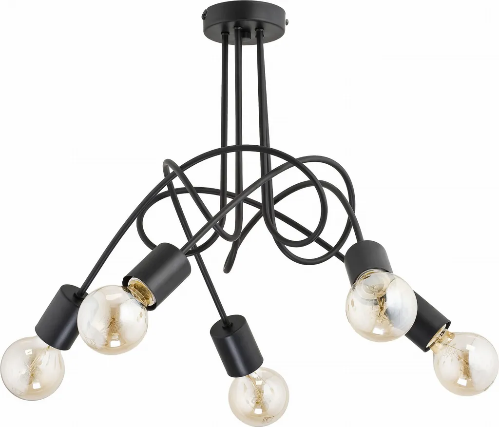 Lustre 5xE27 Alfa TANGO Noir : Illuminez Enfin vos Grandes Pièces