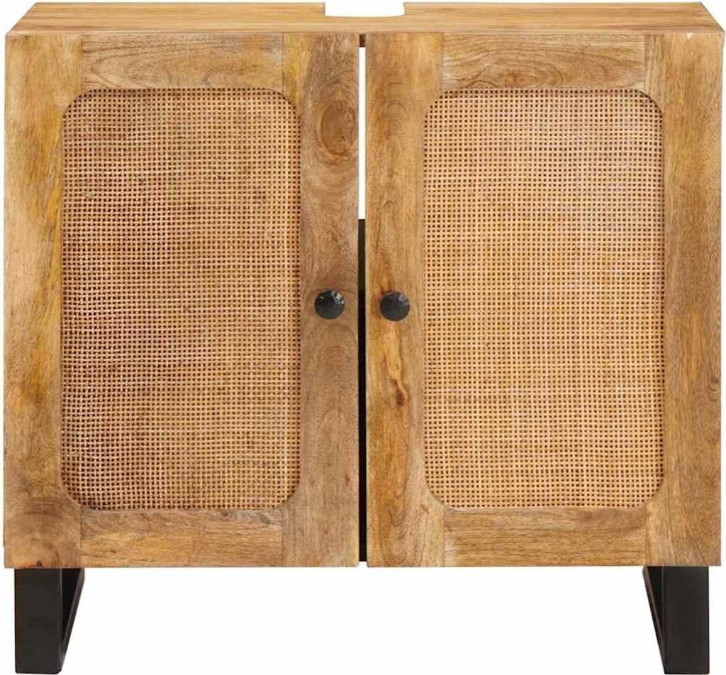 Waschbeckenschrank Braun 62 x 33 x 58 cm Massivholz Mango