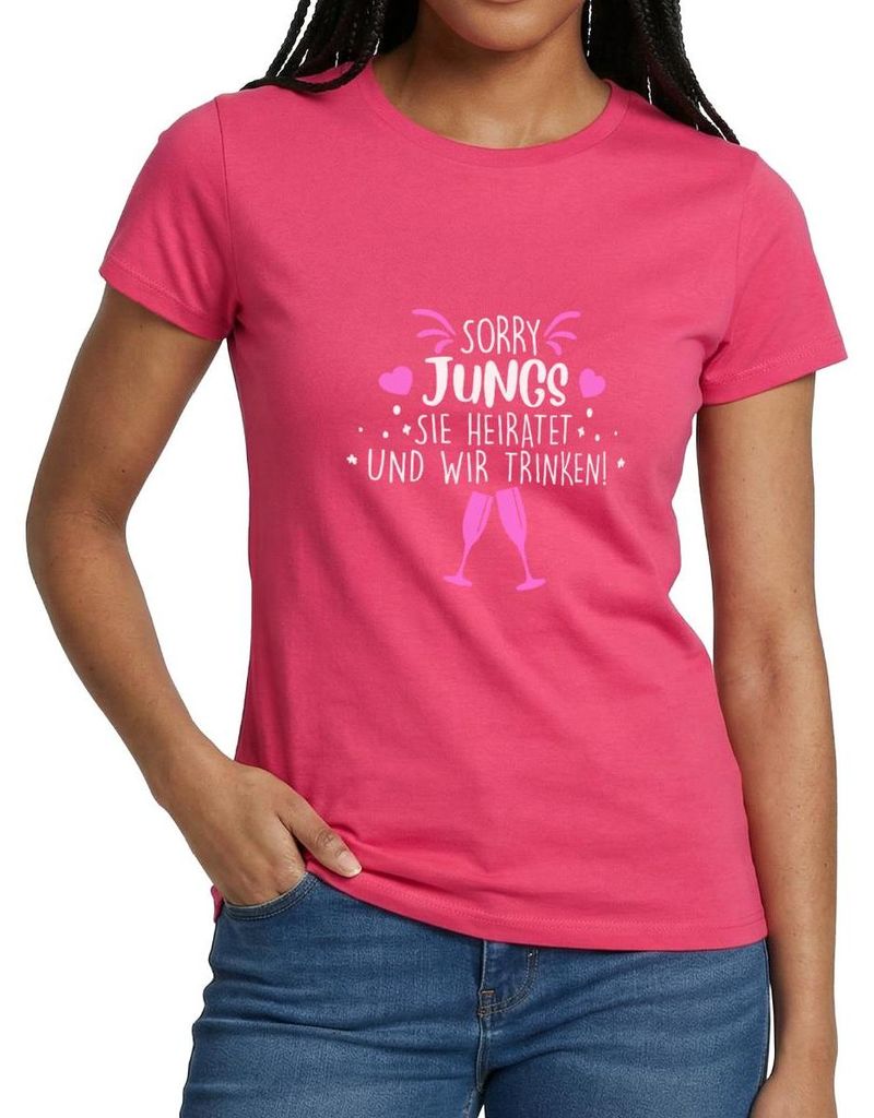 Spreadshirt JGA Frauen | Sorry Jungs Sie Heiratet Frauen T-Shirt, XXL, Azalea