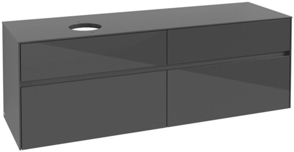 Villeroy & Boch Collaro Waschbeckenunterschrank, Wandmontage, 4 Auszüge, Waschbecken links, 1600x548x500mm, C05000FP