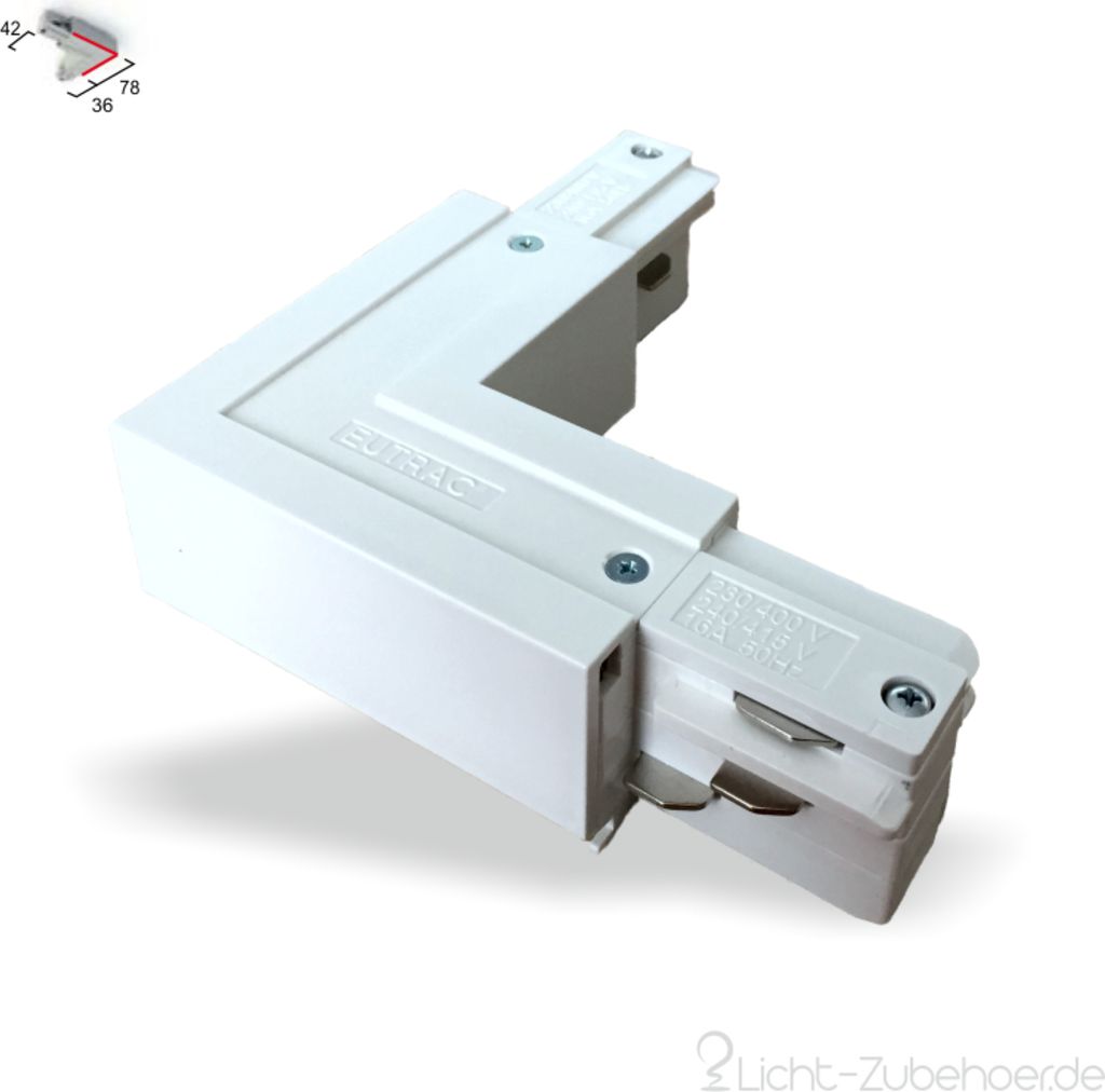 EUTRAC Eckverbinder Schutzleiter außen, verkehrsweiss RAL9016 | 555 1 1209 6