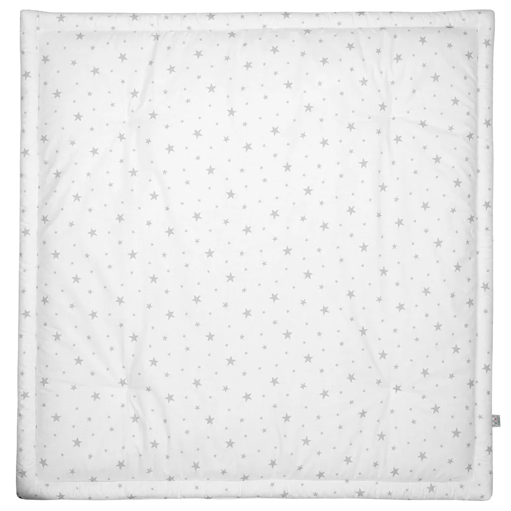 Grand Tapis d'Éveil en Coton Stella 100x100 cm Blanc pour Nourrisson