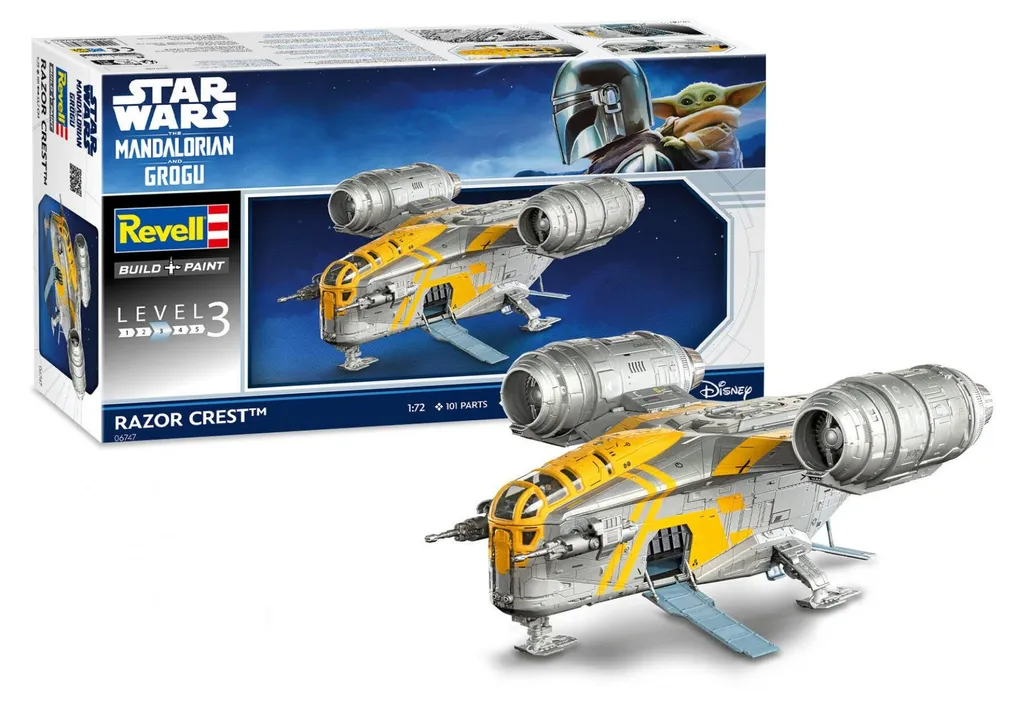 Maquette à monter Razor Crest Star Wars Revell avec Grogu et Mando