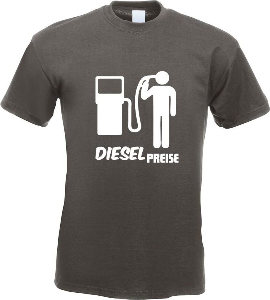Kiwistar - T-Shirt - Graphit - Diesel Preise Motiv Bedruckt Funshirt Design Print - mit Motiv Bedruckt - Funshirt Design - Sport - Freizeit - Herre...