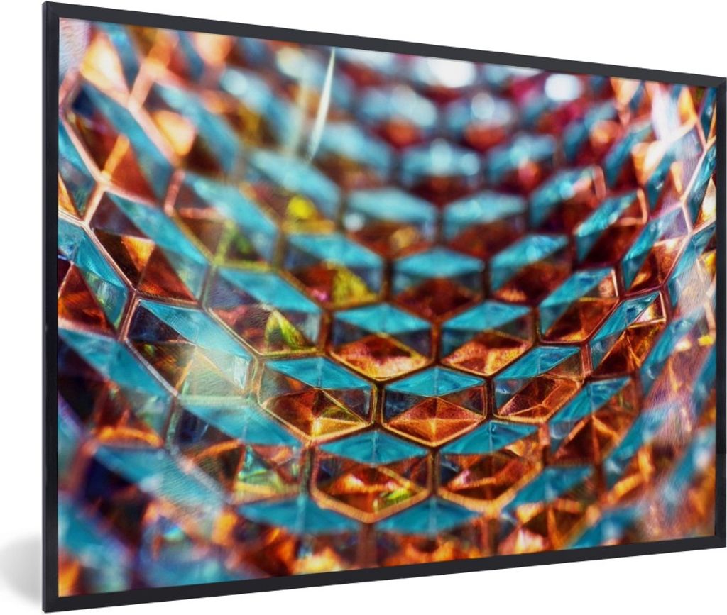 MuchoWow Gerahmtes Poster Glaswabe 30x20 cm - Poster mit Schwarzem Bilderrahmen Wandposter Rahmen Foto Bilder - Kunstdruck - Bild-Poster