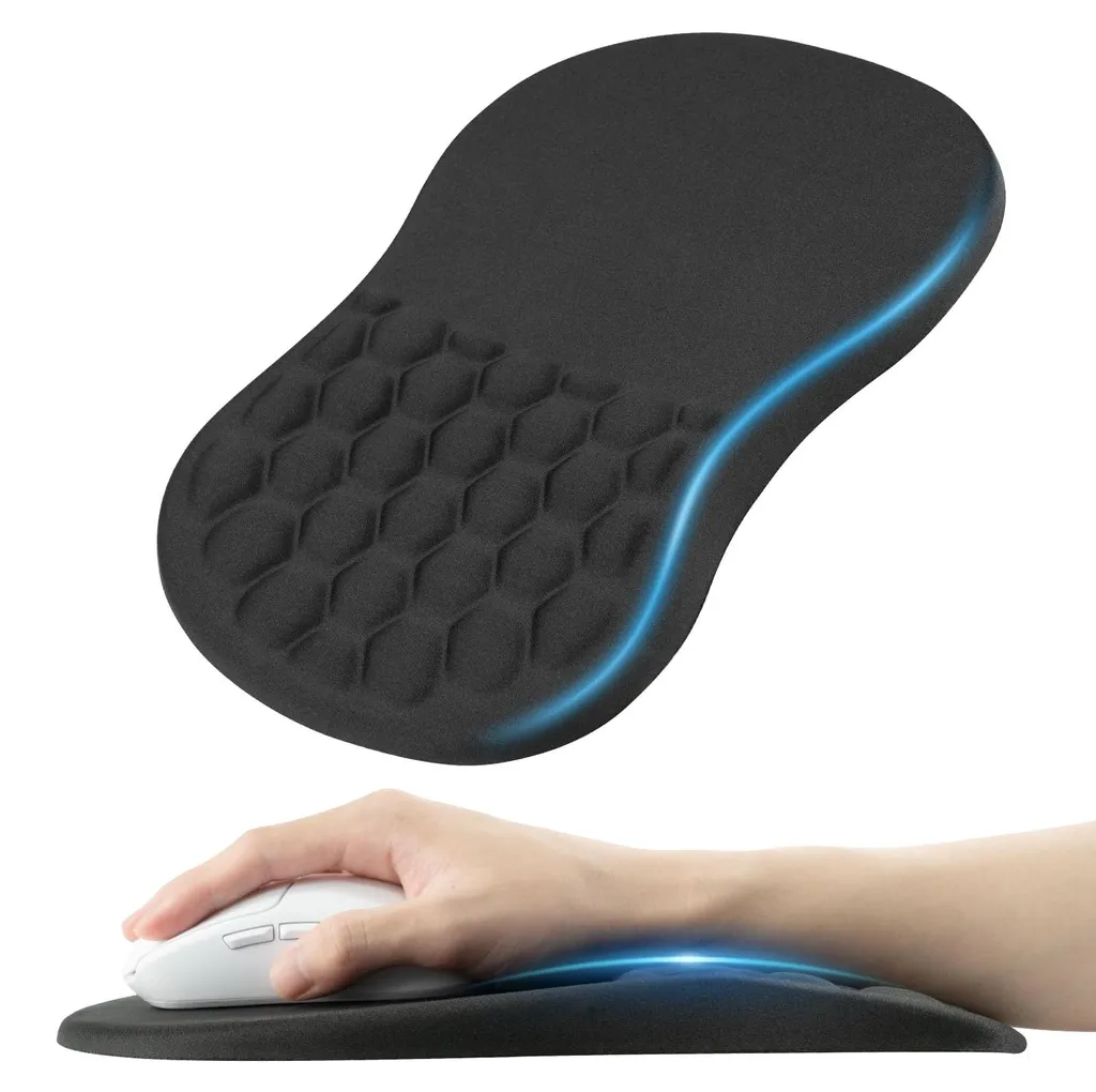 Tapis de souris antidérapant à mémoire de forme et picots de massage