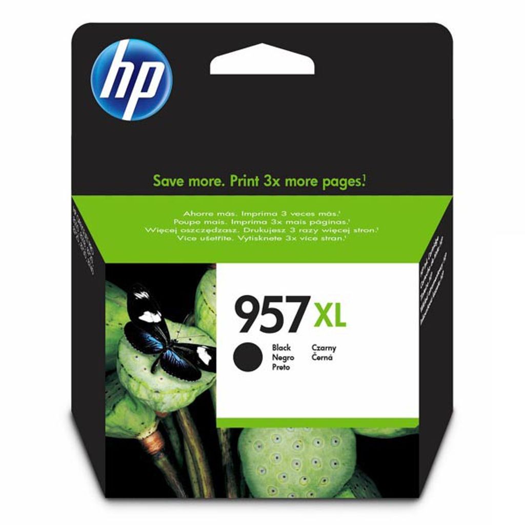 The image shows the retail packaging of an HP ink cartridge.