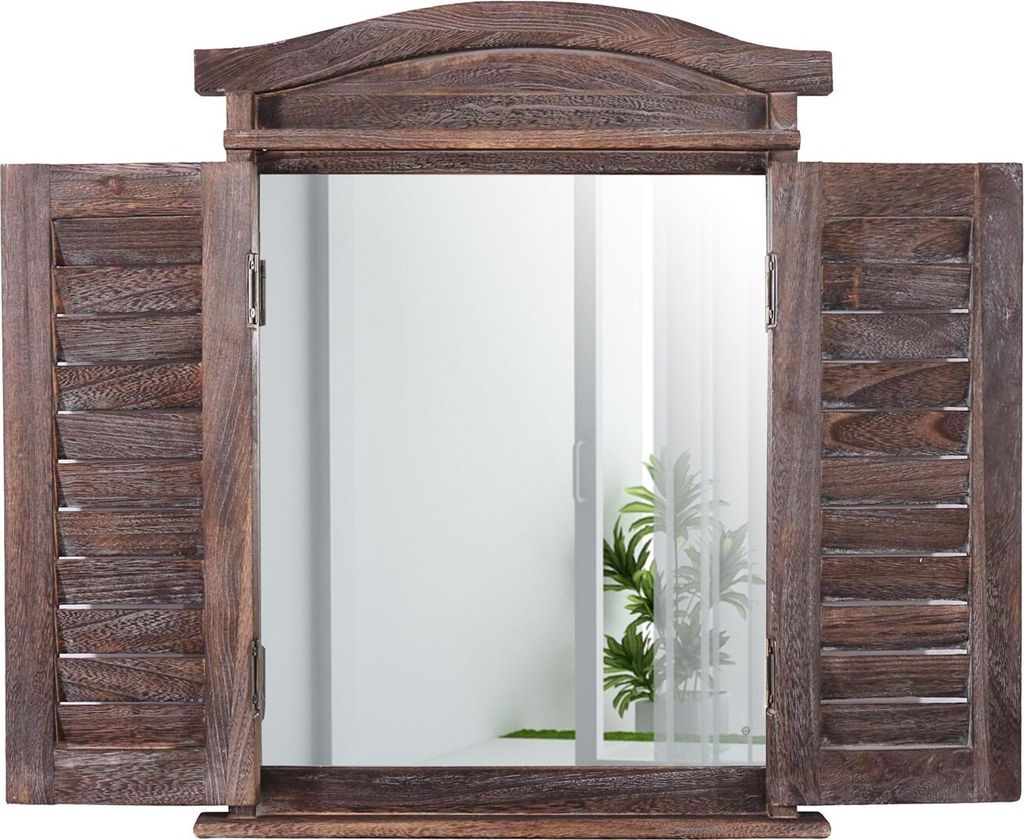 Wandspiegel Spiegelfenster mit Fensterläden 53x42x5cm  Produktbild 