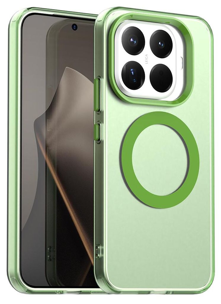 Magnetisch Hülle für Xiaomi 15T Pro, Schlank Durchscheinend Matt Stoßfest Handyhülle Grün