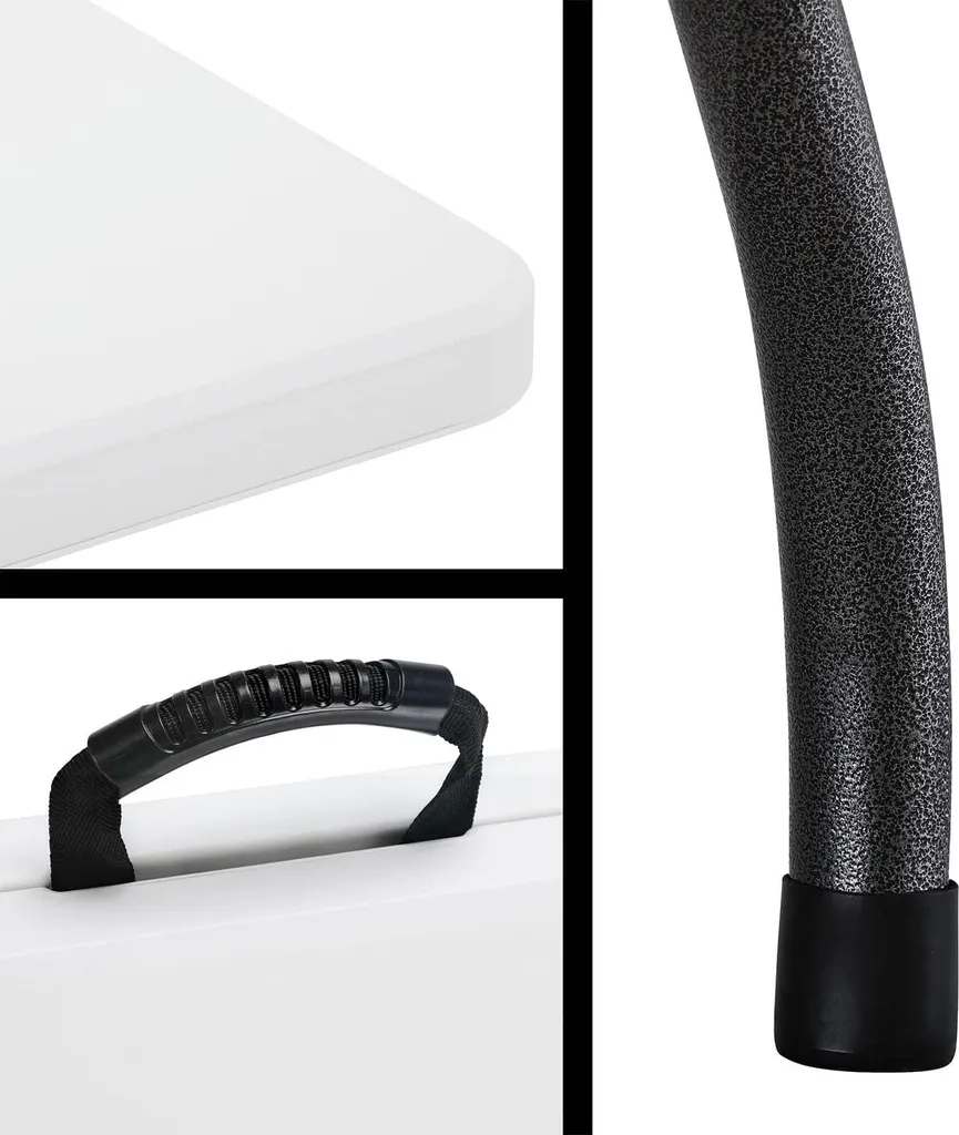 Table de réception pliante blanche portable avec sac de rangement 7ft - 8