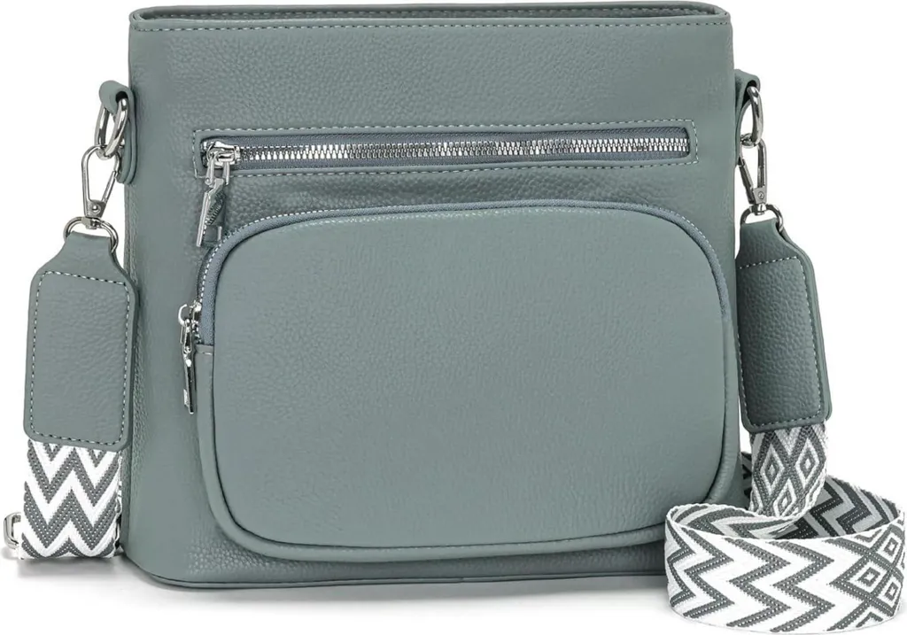 Petit sac bandoulière gris bleu femme spacieux contre l'encombrement
