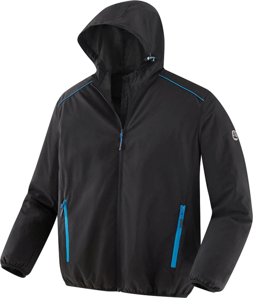 Terrax Workwear Herren Arbeitsjacke mit Kapuze - Leichte Bundjacke mit reflektierenden Details in Schwarz-Azur Größe XXL