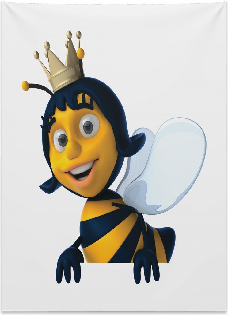 Abakuhaus Bienenkönigin Wandteppich, Mutter der Kolonie aus Weiches Mikrofaser Stoff Kein Verblassen Klare Farben Waschbar, 110 x 150 cm, Braun Ge...