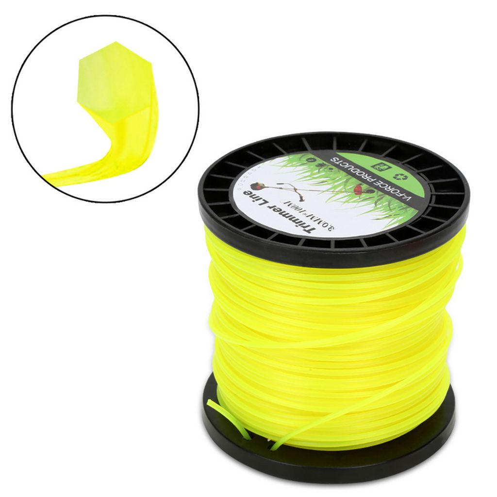 Mähfaden Nylon 6-skant 3mm Faden Durchmesser 100M Trimmerfaden für Trimmer Rolle Gelb
