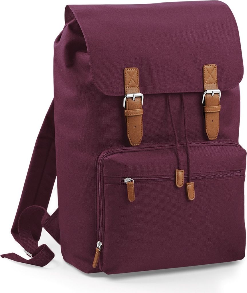 Bagbase Heritage Laptop-Rucksack / Rucksack, für Laptops bis zu 17 Zoll (2 Stück/Packung) BC4456 (Einheitsgröße) (Burgunder)