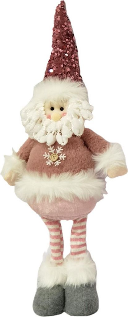 Weihnachtsplüschpuppe mit langen Beinen, stehender Schneemann/Weihnachtsmann, Weihnachtspuppe mit einziehbaren Beinen, zur Dekoration des Kaminsims