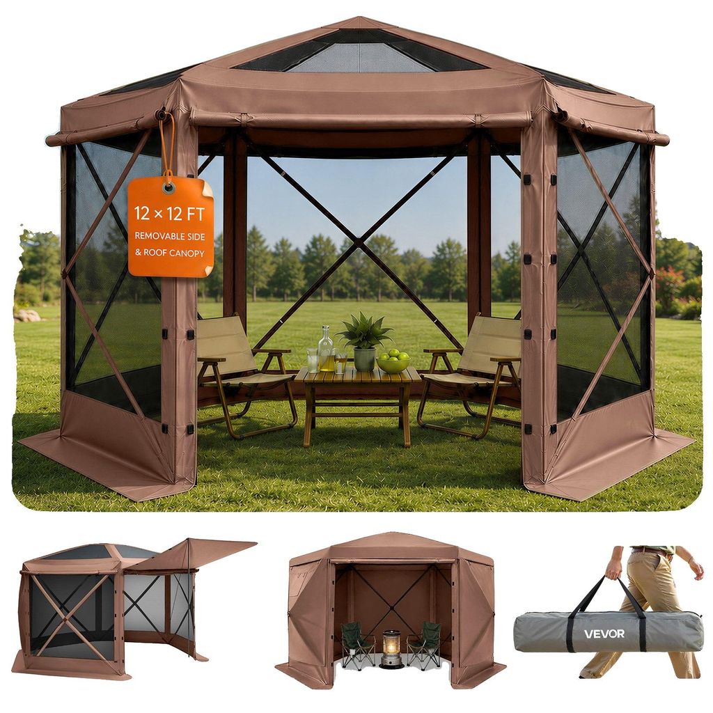 VEVOR Pop-up Pavillon Bildschirmzelt, 3,6 x 3,6 m großes Produktbild 