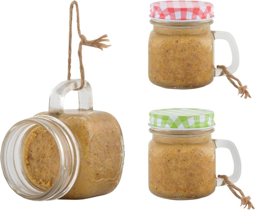 Esschert Design Vogelerdnussbutter Becherglas sortiert; Produktbild 