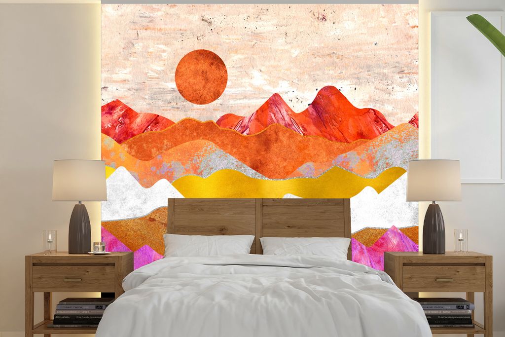 MuchoWow Fototapete für Wohnzimmer oder Schlafzimmer Wandtapete Vinyl Motivtapete Lesbisch - Gold - Marmor - 260x260 cm - Papiertapeten