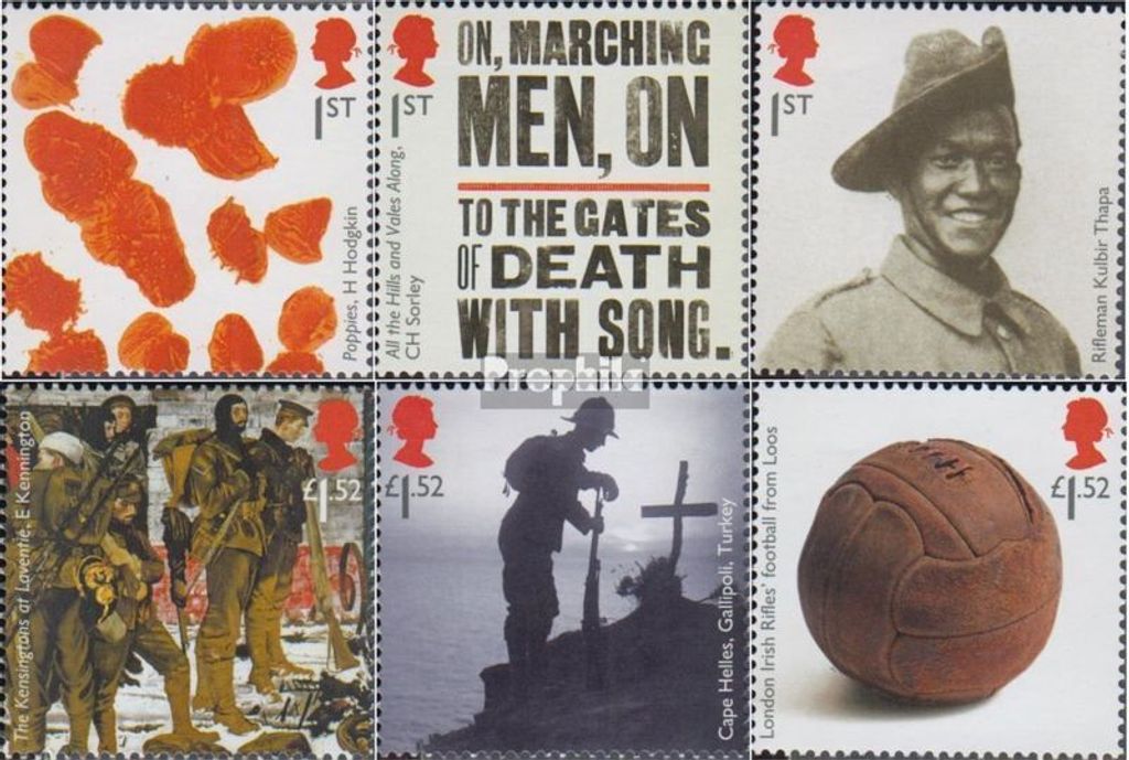 Briefmarken Großbritannien 2015 Mi 3739-3744 (kompl.Ausg.) postfrisch Der Erste Weltkrieg 1915